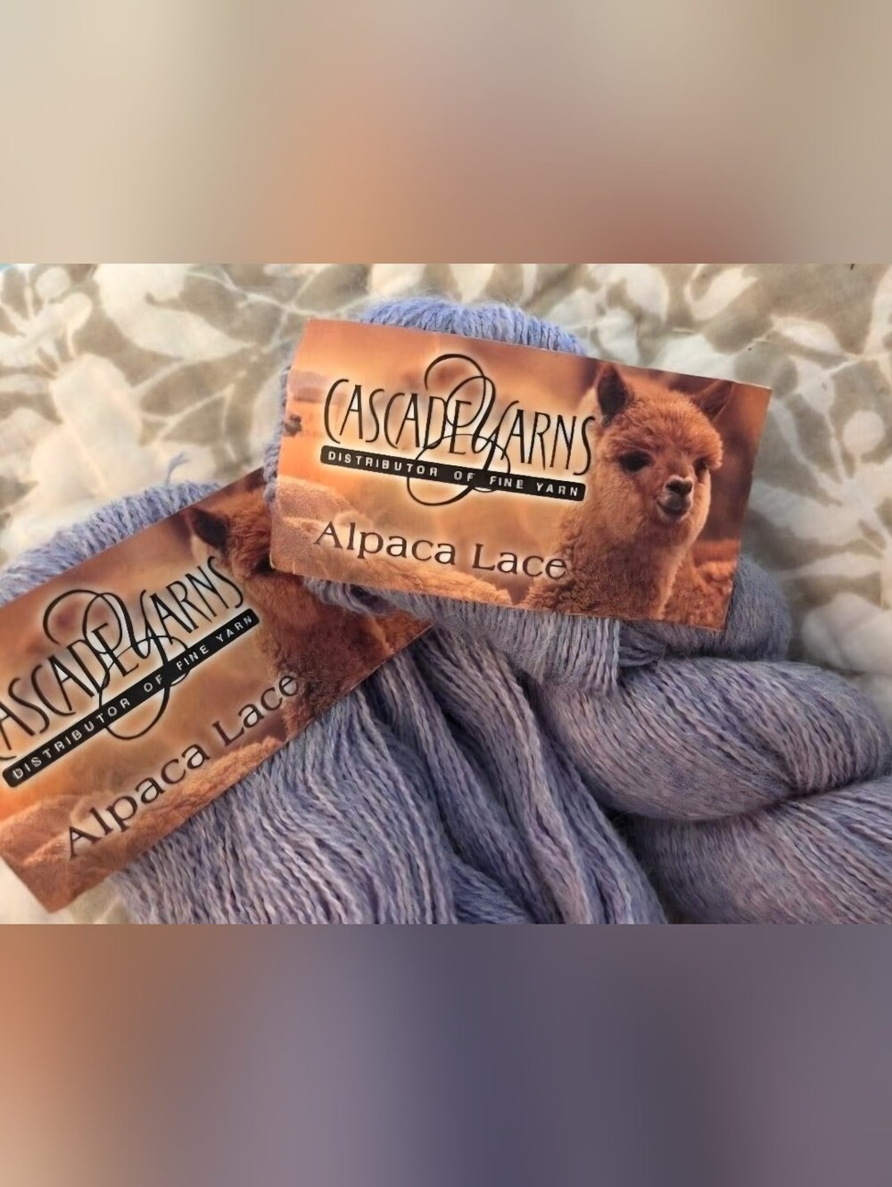CASCADE YARN ALPACA LACE COLOR #1433 LAVENDAR 2 HANKS,  50 Grams